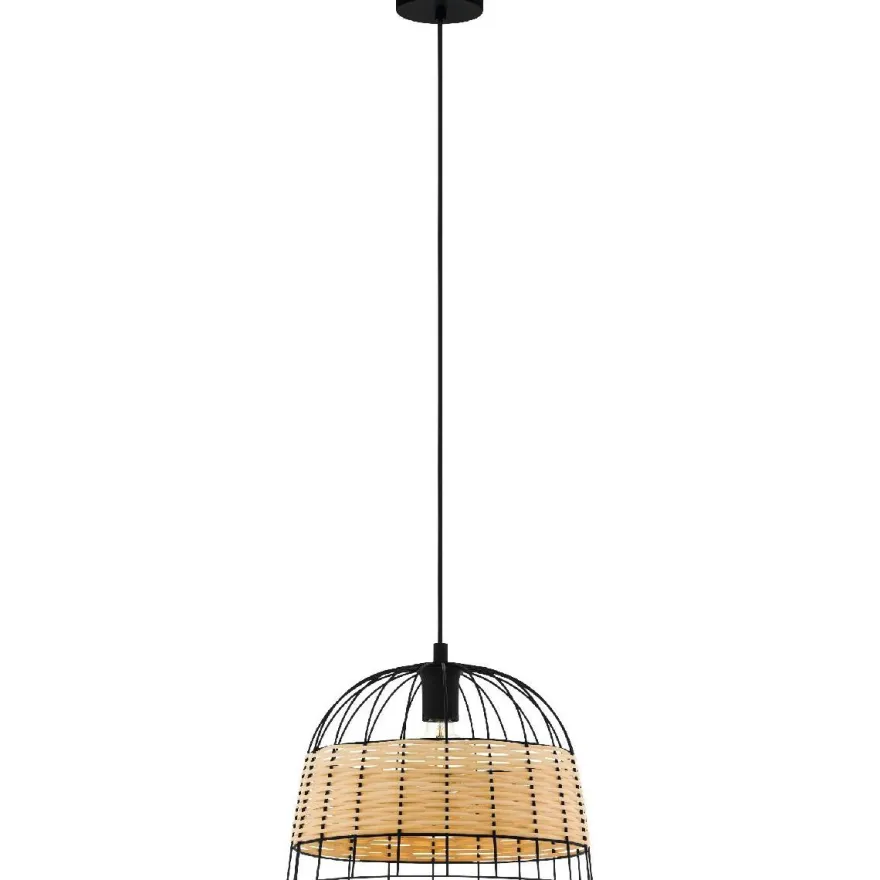 Riippuvalaisin Eglo Vintage Anwick, Ø370mm, musta/puu