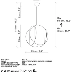 Riippuvalaisin Linento Lighting Corner, 25x25cm