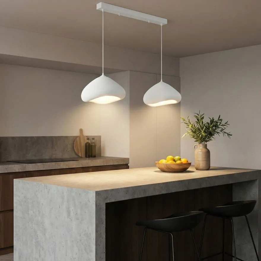 Riippuvalaisin Linento Lighting Lora 30-2-C-Luna, 2-osainen, valkoinen
