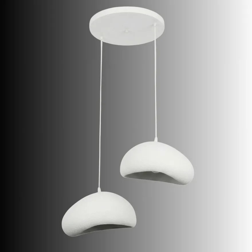 Riippuvalaisin Linento Lighting Loval 30-2-T-Luna, 2-osainen, valkoinen