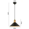 Riippuvalaisin Linento Lighting RT-26, Ø28cm, E27, max. 40W, IP20, musta