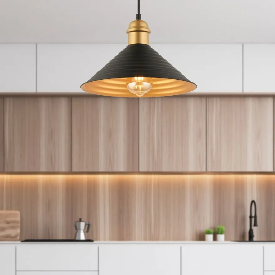 Riippuvalaisin Linento Lighting RT-26, Ø28cm, E27, max. 40W, IP20, musta