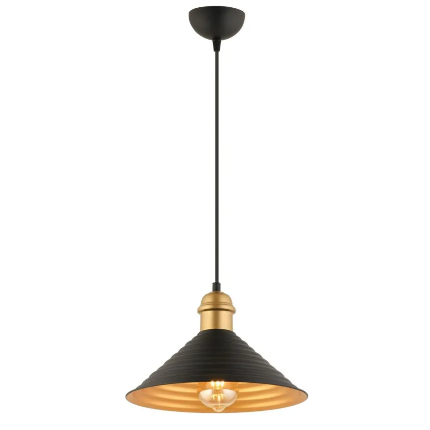 Riippuvalaisin Linento Lighting RT-26, Ø28cm, E27, max. 40W, IP20, musta