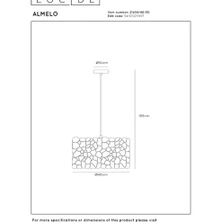 Riippuvalaisin Lucide Almelo, Ø40cm, IP20, musta