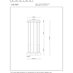 Riippuvalaisin Lucide Calina, Ø41.9cm, IP20, 7.4W, musta