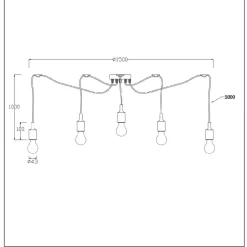 Riippuvalaisin Lucide Fix Multiple, 5xE27, musta
