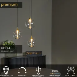Riippuvalaisin Lucide Gisela, Ø36cm, IP20, 4.3W, eri värejä