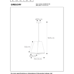 Riippuvalaisin Lucide Gregory, Ø34.3cm, IP20, beige