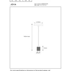 Riippuvalaisin Lucide Jova, Ø10cm, IP20, musta