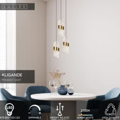 Riippuvalaisin Lucide Kligande, Ø25cm, IP20, 8W, eri värejä