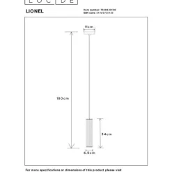 Riippuvalaisin Lucide Lionel 6.5cm, E27, musta