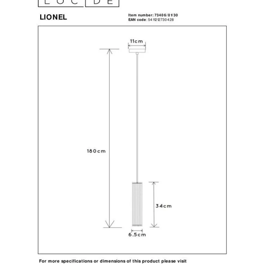 Riippuvalaisin Lucide Lionel 6.5cm, E27, musta