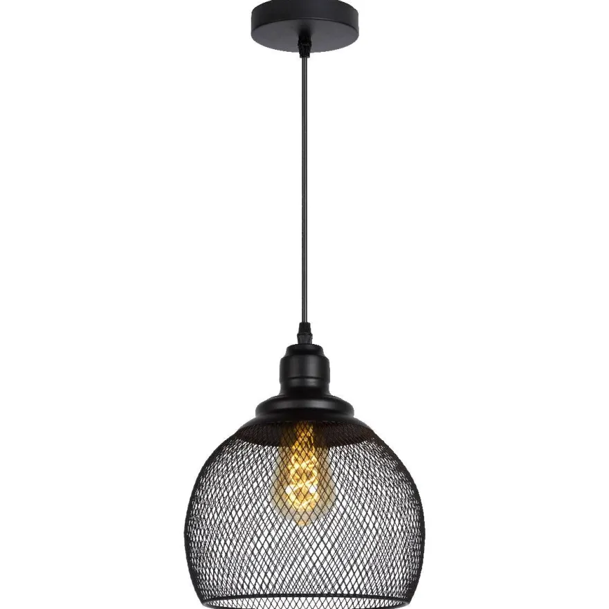 Riippuvalaisin Lucide Mesh, Ø22cm, 60W, himmennettävä, musta