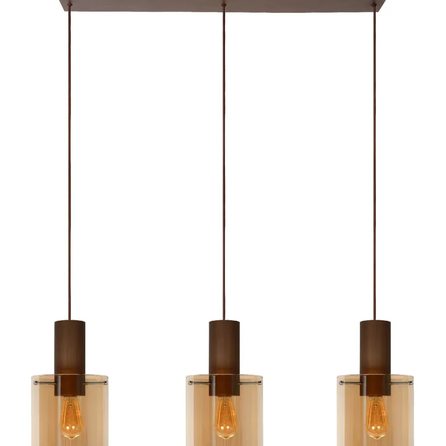 Riippuvalaisin Lucide Toledo, Ø20cm, IP20, 3 kpl, meripihka