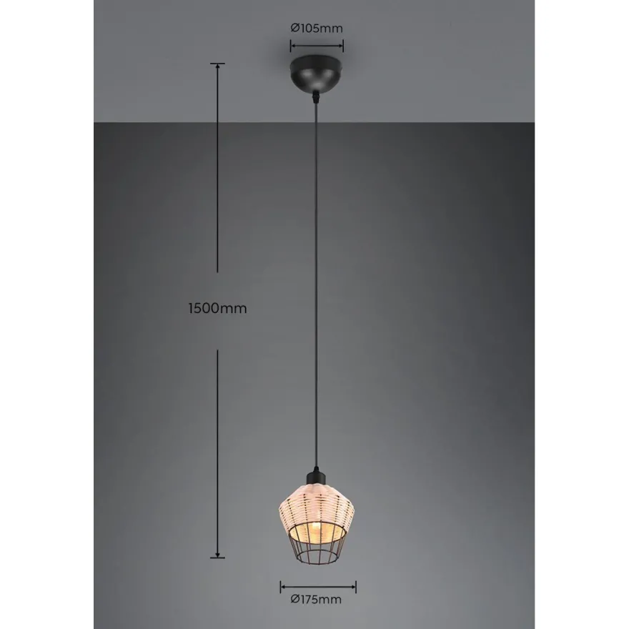 Riippuvalaisin Trio Borka, 1-os. 17,5cm, E27, eri värejä