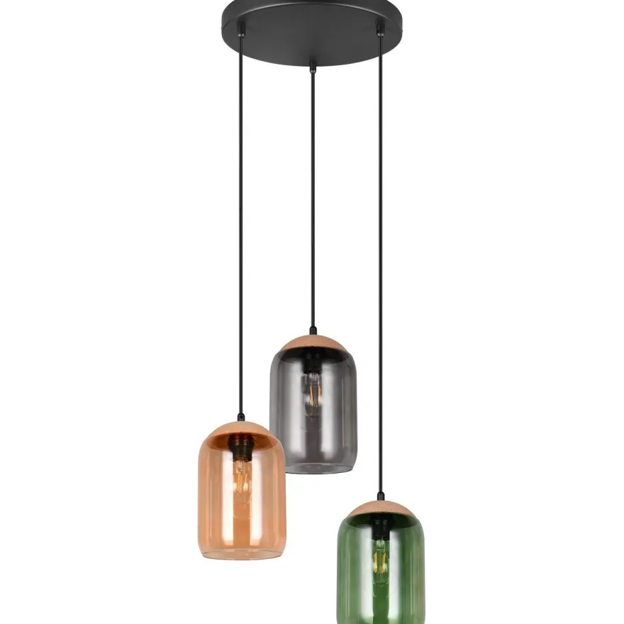 Riippuvalaisin Trio Cork, 3-os, E27, moniväri