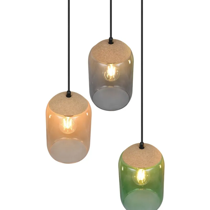 Riippuvalaisin Trio Cork, 3-os, E27, moniväri
