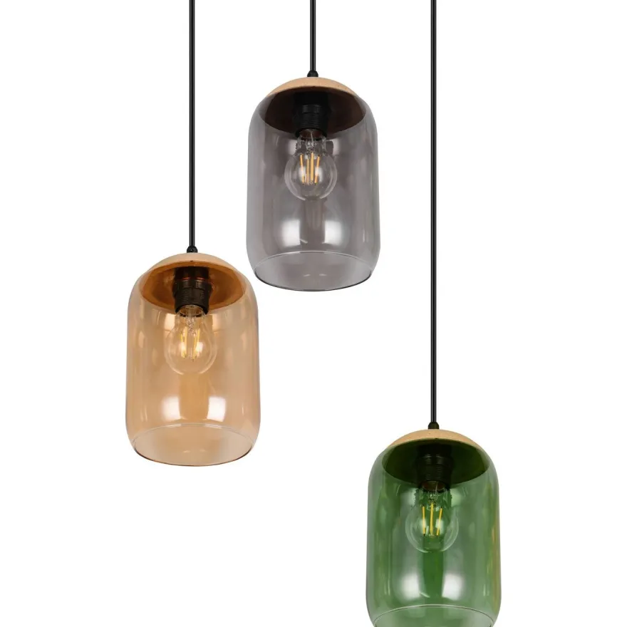 Riippuvalaisin Trio Cork, 3-os, E27, moniväri