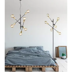 Riippuvalaisin Trio Cross Ø545x1500 mm, mattamusta/kulta