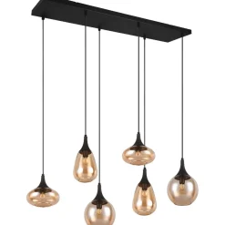 Riippuvalaisin Trio Lumina, 6-os, E14, mattamusta/meripihka, Verkkokaupan poistotuote