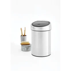 Roska-astia Brabantia Touch Bin, 3L, Matt Steel