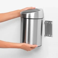 Roska-astia Brabantia Touch Bin, 3L, Matt Steel