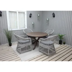 Ruokailuryhmä Baltic Garden, Ø112cm Scottsdale-pöytä + 4 Rosie-tuolia