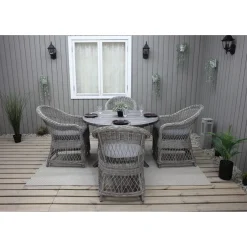 Ruokailuryhmä Baltic Garden, Ø112cm Scottsdale-pöytä + 4 Rosie-tuolia