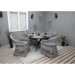 Ruokailuryhmä Baltic Garden, Ø112cm Scottsdale-pöytä + 4 Rosie-tuolia