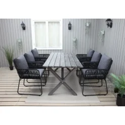 Ruokailuryhmä Baltic Garden, 190x86cm Scottsdale-pöytä + 6 Maggie-tuolia