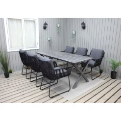 Ruokailuryhmä Baltic Garden, 190x86cm Scottsdale-pöytä + 6 Maggie-tuolia