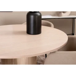 Ruokailuryhmä Venture Home, ⌀110cm Bianca-pöytä + 4 beigeä Berit-tuolia