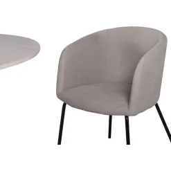 Ruokailuryhmä Venture Home, ⌀110cm Bianca-pöytä + 4 beigeä Berit-tuolia