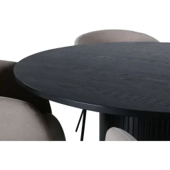 Ruokailuryhmä Venture Home, ⌀110cm Bianca-pöytä + 4 beigeä Berit-tuolia