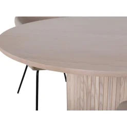 Ruokailuryhmä Venture Home, ⌀110cm Bianca-pöytä + 4 beigeä Berit-tuolia