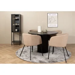 Ruokailuryhmä Venture Home, ⌀110cm Bianca-pöytä + 4 beigeä Berit-tuolia