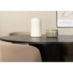 Ruokailuryhmä Venture Home, ⌀110cm Bianca-pöytä + 4 beigeä Berit-tuolia