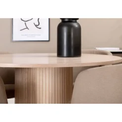 Ruokailuryhmä Venture Home, ⌀110cm Bianca-pöytä + 4 beigeä Berit-tuolia