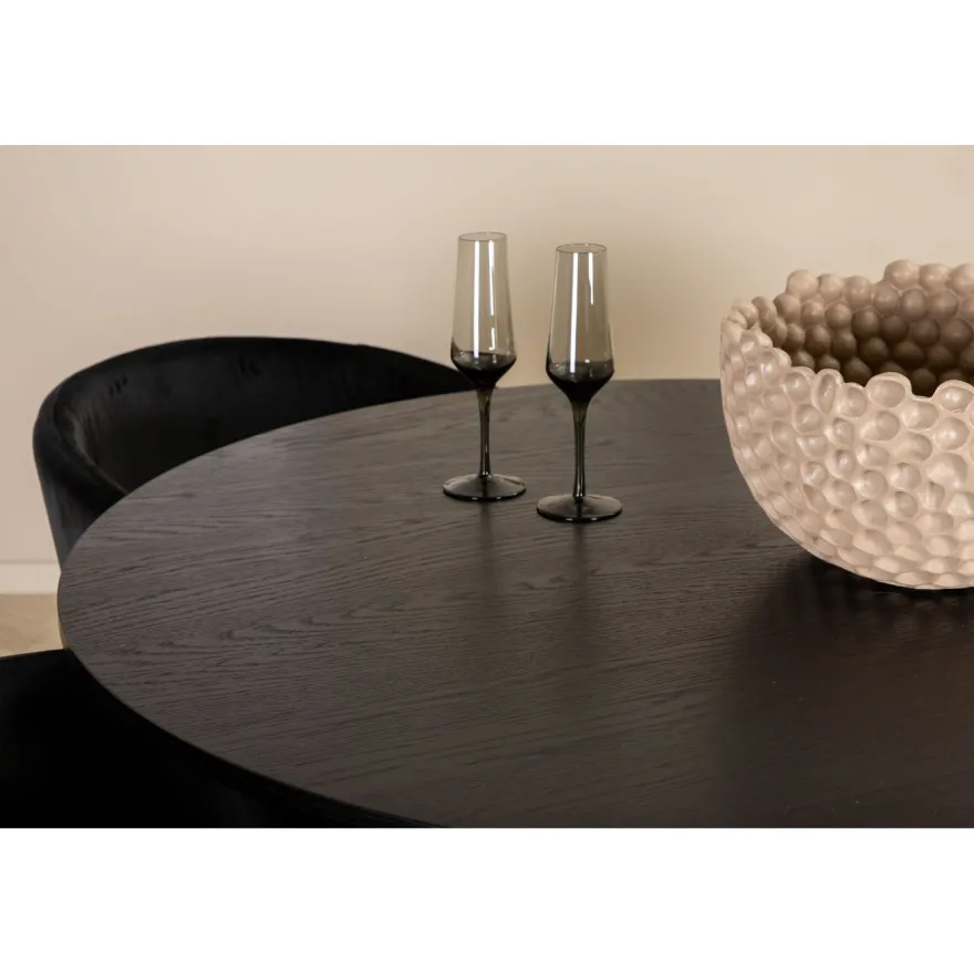 Ruokailuryhmä Venture Home, ⌀110cm Bianca-pöytä + 4 Berit-tuolia, sametti