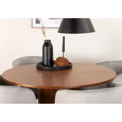 Ruokailuryhmä Venture Home, ⌀110cm Bianca-pöytä + 4 Berit-tuolia, sametti