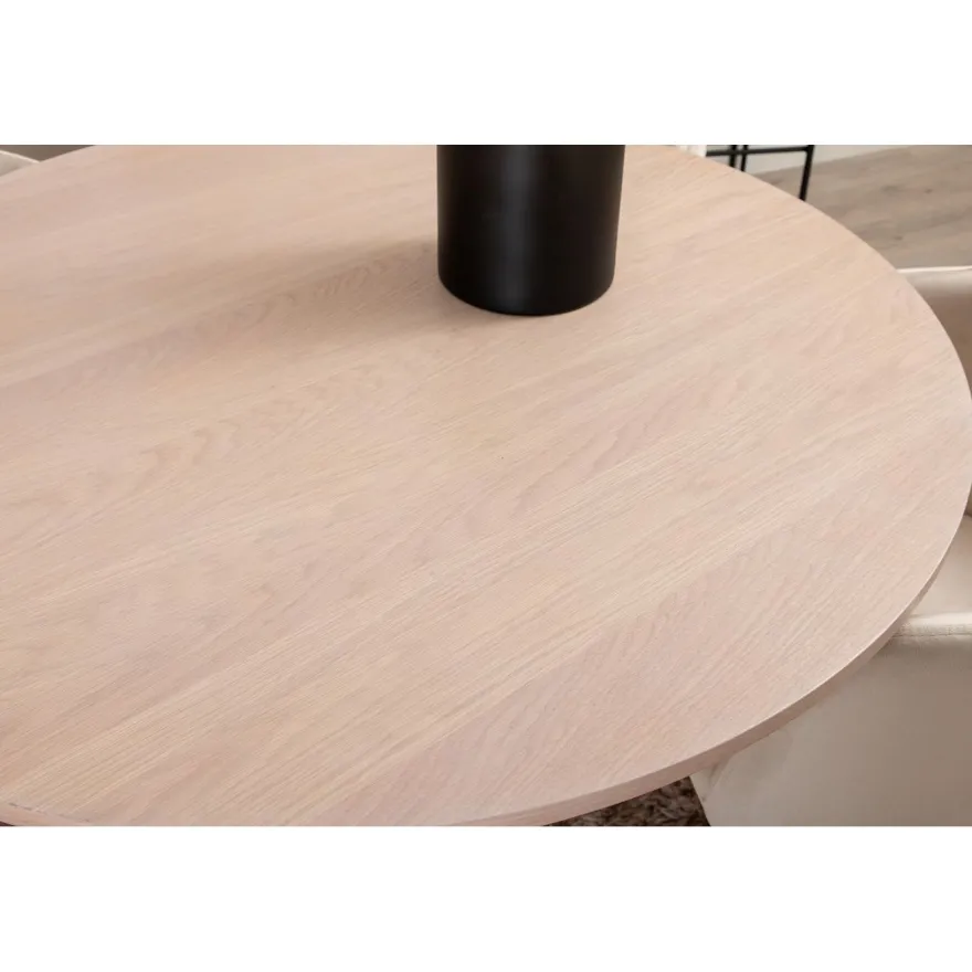 Ruokailuryhmä Venture Home, ⌀110cm Bianca-pöytä + 4 Berit-tuolia, sametti