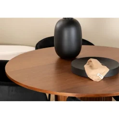 Ruokailuryhmä Venture Home, ⌀110cm Bianca-pöytä + 4 Berit-tuolia, sametti