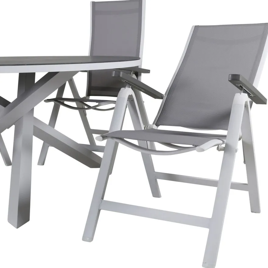 Ruokailuryhmä Venture Home, ø140cm Copacabana-pöytä + 4 Albany-tuolia