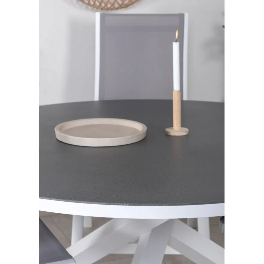 Ruokailuryhmä Venture Home, ø140cm Copacabana-pöytä + 4 Albany-tuolia