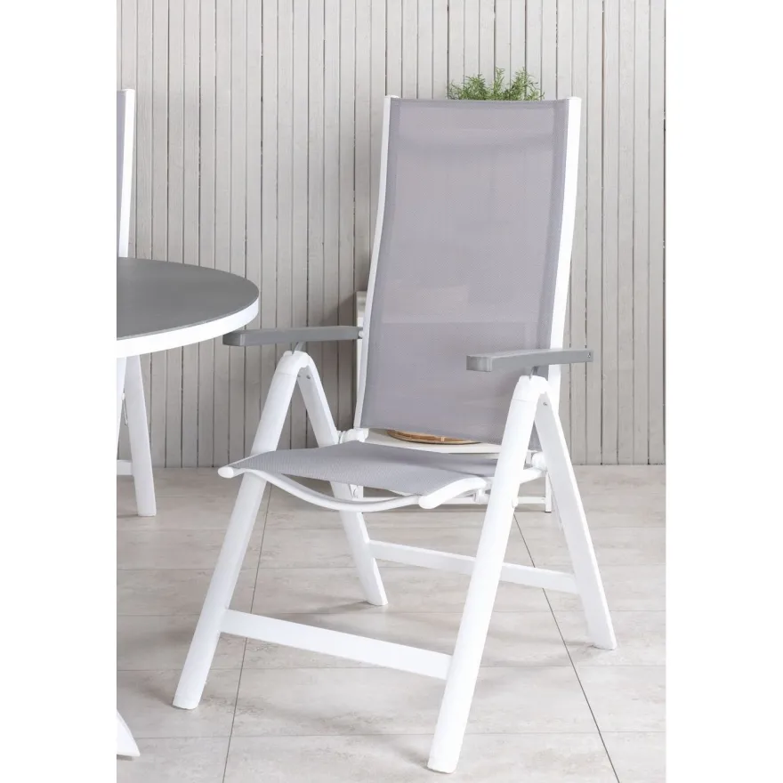 Ruokailuryhmä Venture Home, ø140cm Copacabana-pöytä + 4 Albany-tuolia