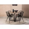 Ruokailuryhmä Venture Home, ⌀120cm Durango-pöytä + 4 mustaa Dyrön-tuolia