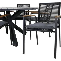 Ruokailuryhmä Venture Home, ø140cm Parma-pöytä + 6 Dallas-tuolia