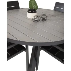 Ruokailuryhmä Venture Home, ø140cm Parma-pöytä + 4 Levels-tuolia