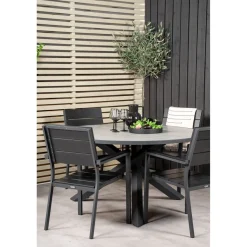 Ruokailuryhmä Venture Home, ø140cm Parma-pöytä + 4 Levels-tuolia