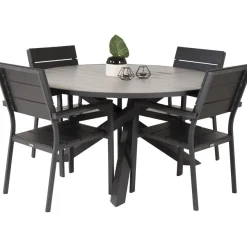 Ruokailuryhmä Venture Home, ø140cm Parma-pöytä + 4 Levels-tuolia